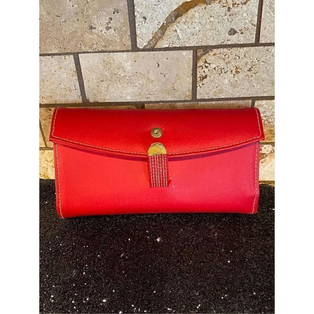 Jordache Vintage Checkbook Wallet RED